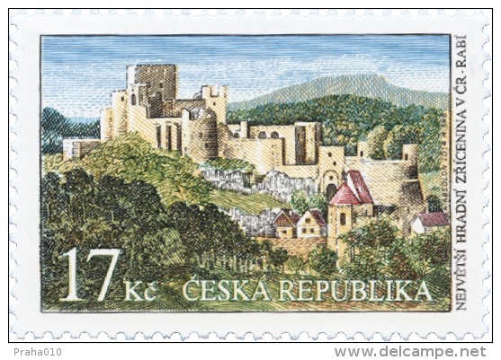 Czech Rep. / Stamps (2015) 0851: The Largest Castle Ruin In The Czech Republic - Rabi; Painter: Adolf Absolon - Unused Stamps