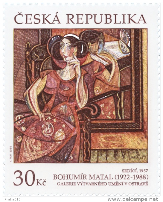 Czech Rep. / Stamps (2015) 0870: Works Of Art On Postage Stamps - Bohumir Matal (1922-1988) "Sitting" (1957) - Neufs