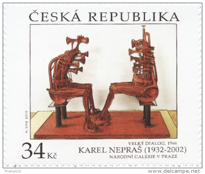 Czech Rep. / Stamps (2015) 0871: Works Of Art On Postage Stamps - Karel Nepras (1932-2002) "Great Dialogue" (1966) - Neufs