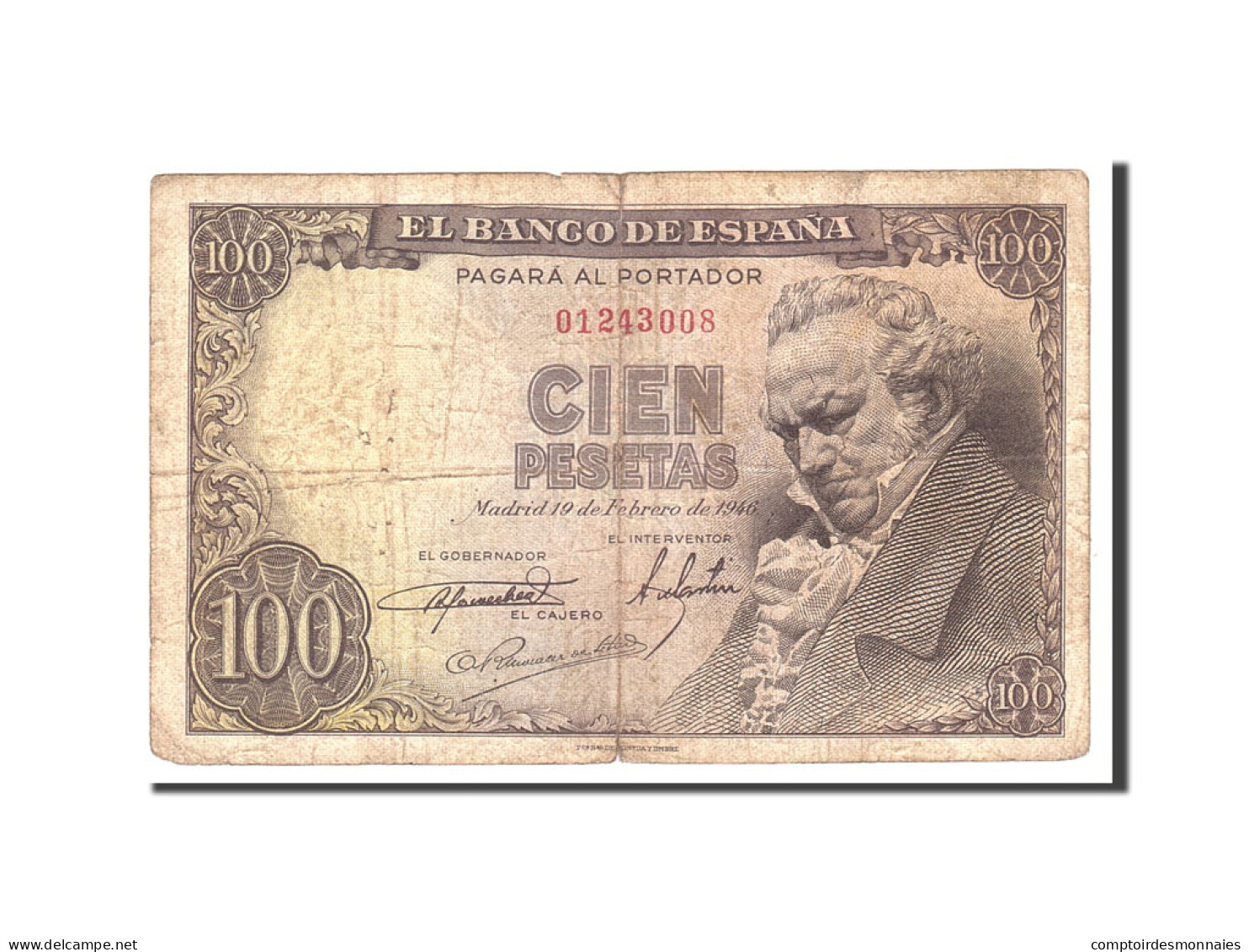 Billet, Espagne, 100 Pesetas, 1946, 1946-02-19, KM:131a, TB - 100 Peseten