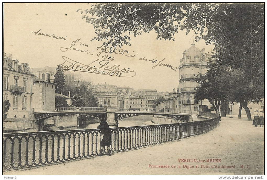 VERDUN-sur-MEUSE -  Promenade De La Digue Et Pont D´Anthouard   67 - Verdun