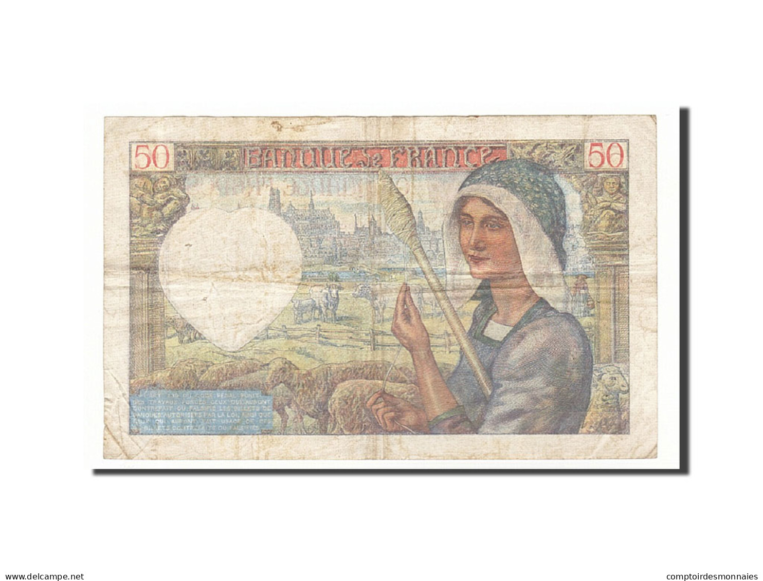 Billet, France, 50 Francs, 1940, 1940-06-13, TB+, Fayette:19.1, KM:93 - 50 F 1940-1942 ''Jacques Coeur''
