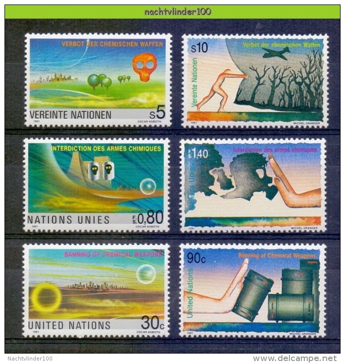 Ncz019 BANNING OF CHEMICAL WEAPONS VERBOT DER CHEMISCHEN WAFFEN MILIEU PLANE UNITED NATIONS 1991 PF/MNH - Milieubescherming & Klimaat