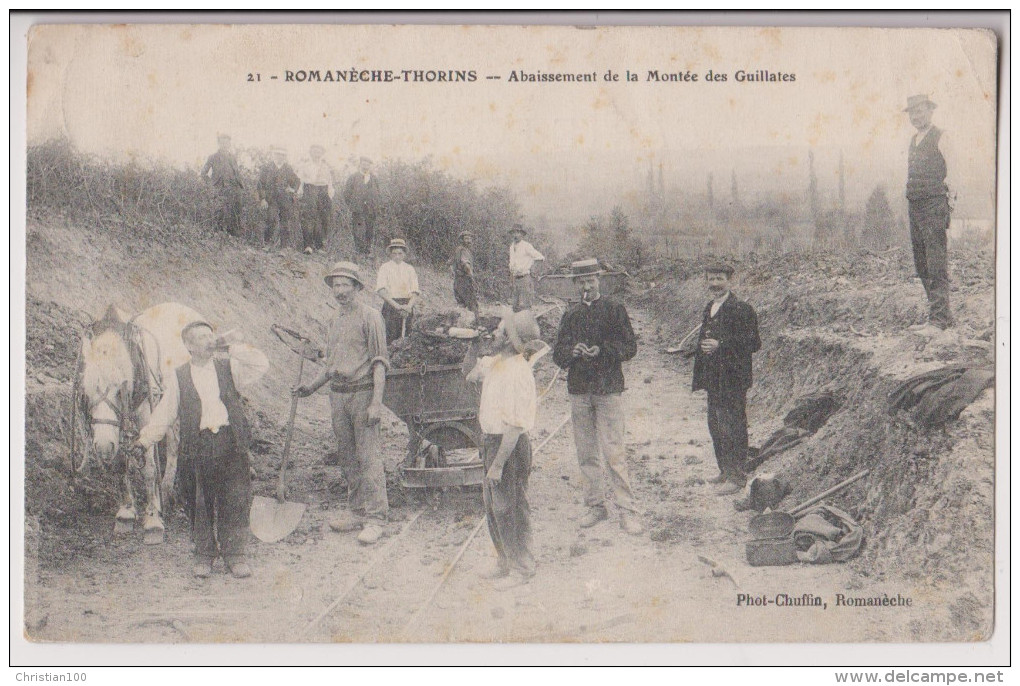 ROMANECHE THORINS : ABAISSEMENT DE LA MONTEE DES GUILLATES - 1910 - 2 SCANS - - Autres & Non Classés