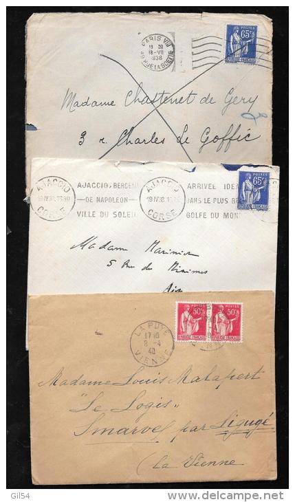 Lot De 14 Documents ( Lac Pour Certains Affranchis Avec Type Paix - Qaa21 - 1932-39 Frieden