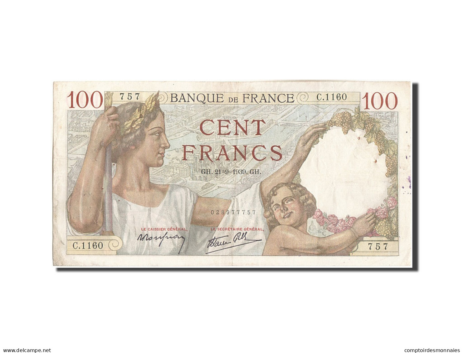 Billet, France, 100 Francs, 100 F 1939-1942 ''Sully'', 1939, 1939-09-21, TTB - 100 F 1939-1942 ''Sully''