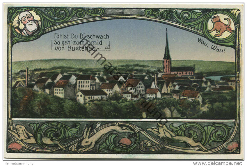 Buxtehude - Totalansicht - Verlag M. Glückstadt & Münden Hamburg - Buxtehude