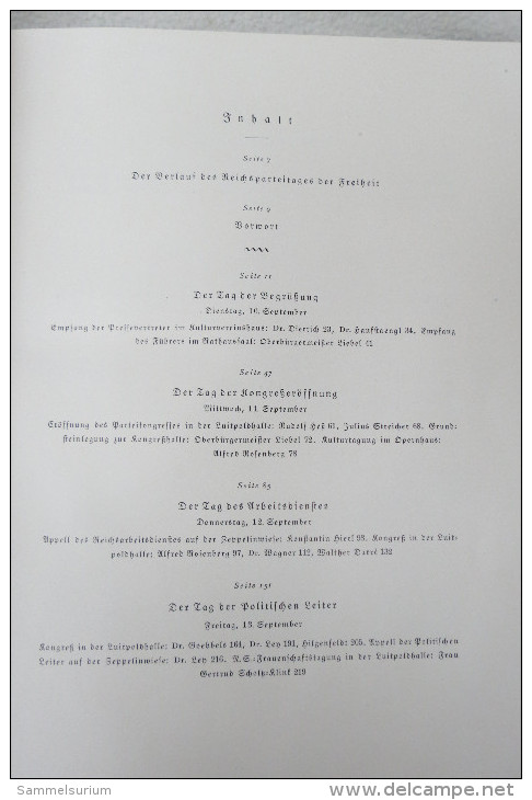 Hanns Kerrl "Reichstagung In Nürnberg" Der Parteitag Der Freiheit Von 1935 (Erstausgabe Zum Reichsparteitag) - Militär & Polizei