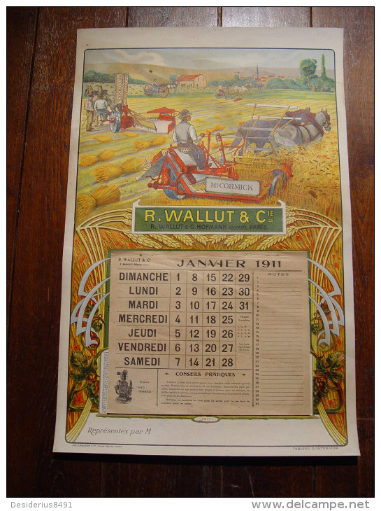 Calendrier WALLUT 1911 - Tamaño Grande : 1901-20