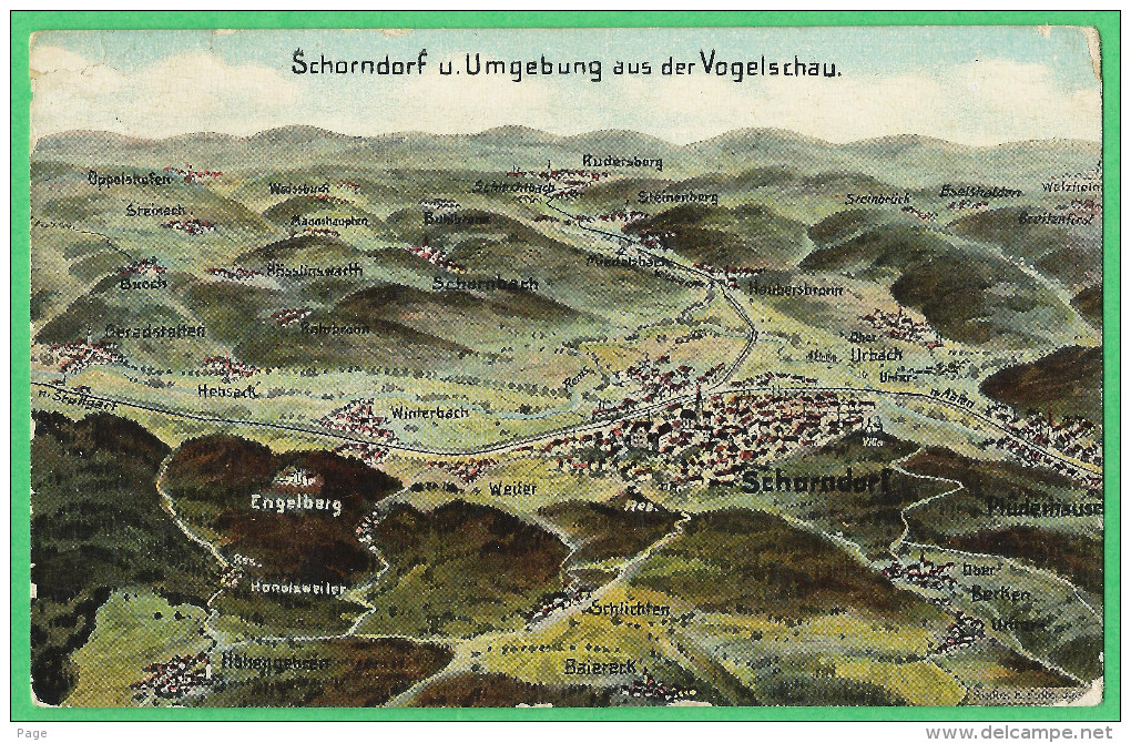 Schorndorf,Schorndorf Und Umgebung Aus Der Vogelschau,1911,Plüderhausen,Ober-Unter-Urbach,Haubersbronn, - Schorndorf