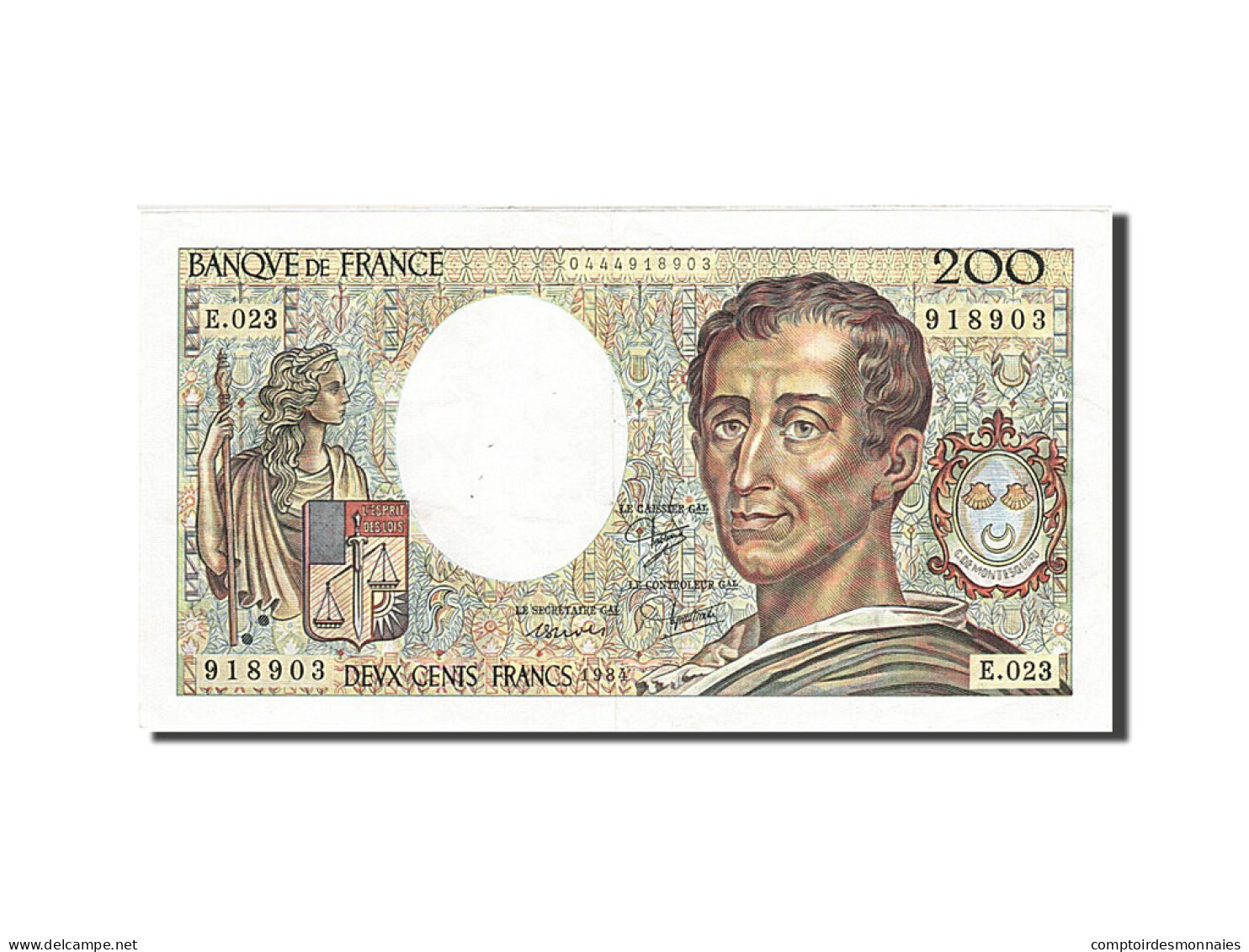 Billet, France, 200 Francs, 1981, 1984, TTB+, Fayette:70.4, KM:155a - 200 F 1981-1994 ''Montesquieu''