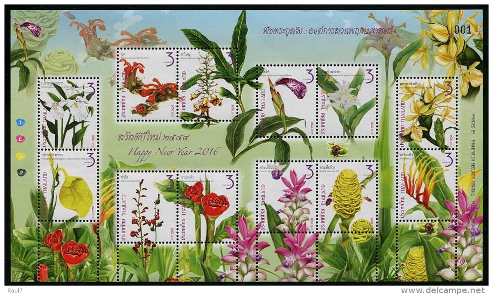 THAÏLANDE 2015 - Fleurs, Orchidées - Feuillet 12val Neufs // Mnh - Thailand