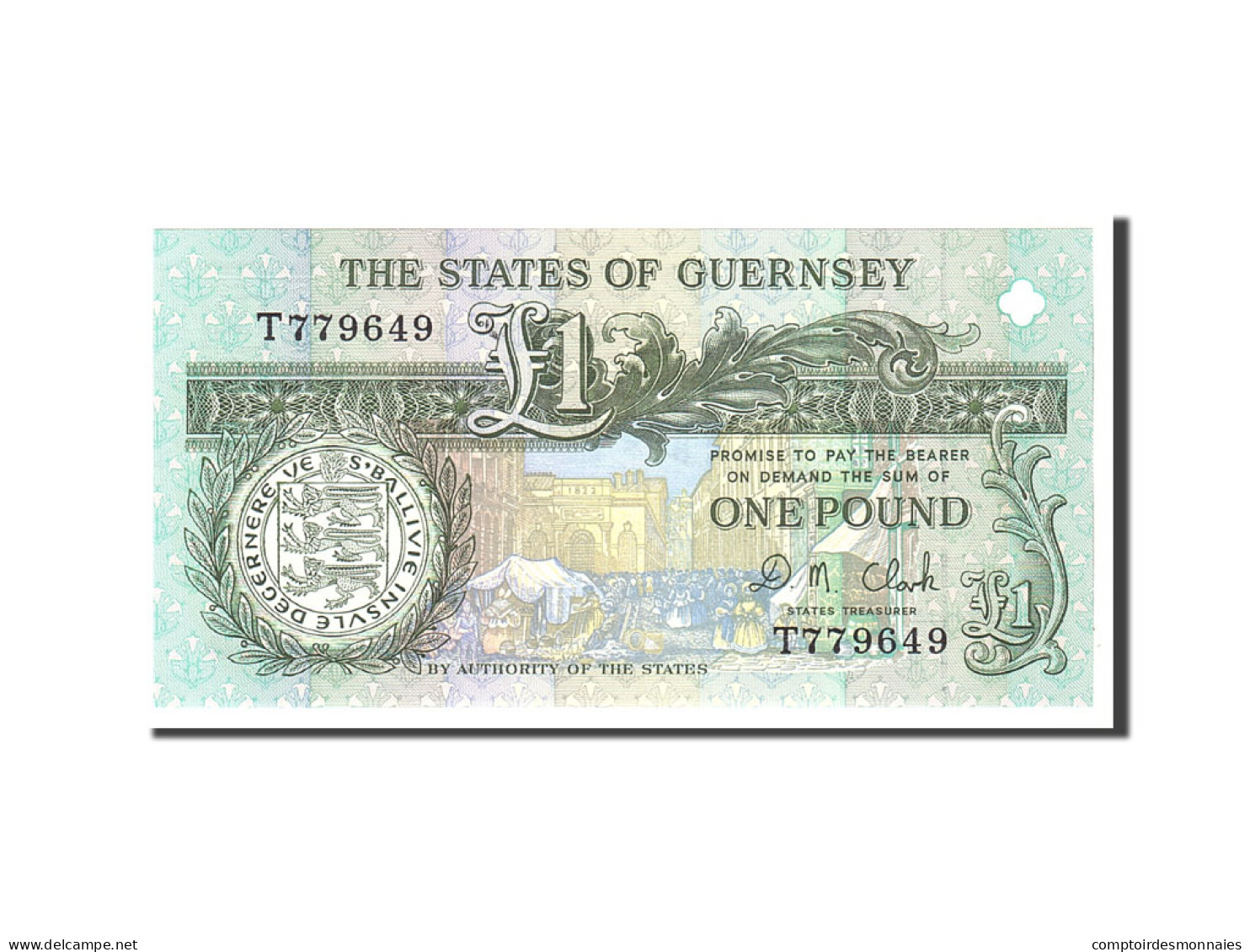 Billet, Guernsey, 1 Pound, 1991, Undated, KM:52c, NEUF - Guernesey