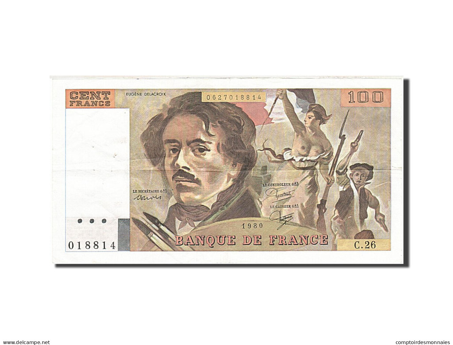 Billet, France, 100 Francs, 1978, 1980, TTB, Fayette:69.4a, KM:154b - 100 F 1978-1995 ''Delacroix''