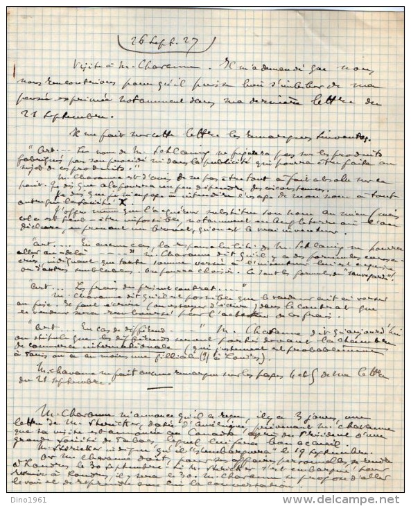 VP3622 - Tabac - Note & Lettre De  Mr SCHLOESINGà PARIS - Documenten