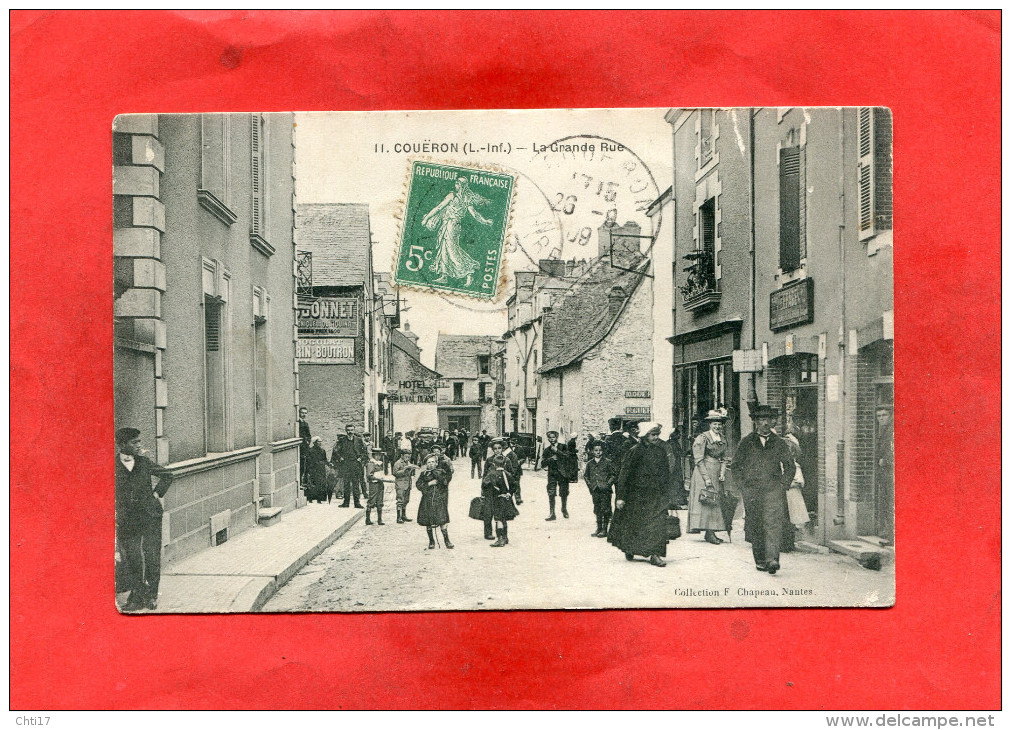 COUERON  ARDT NANTES 1910 LA  GRANDE RUE    CIRC OUI  EDIT - Otros & Sin Clasificación