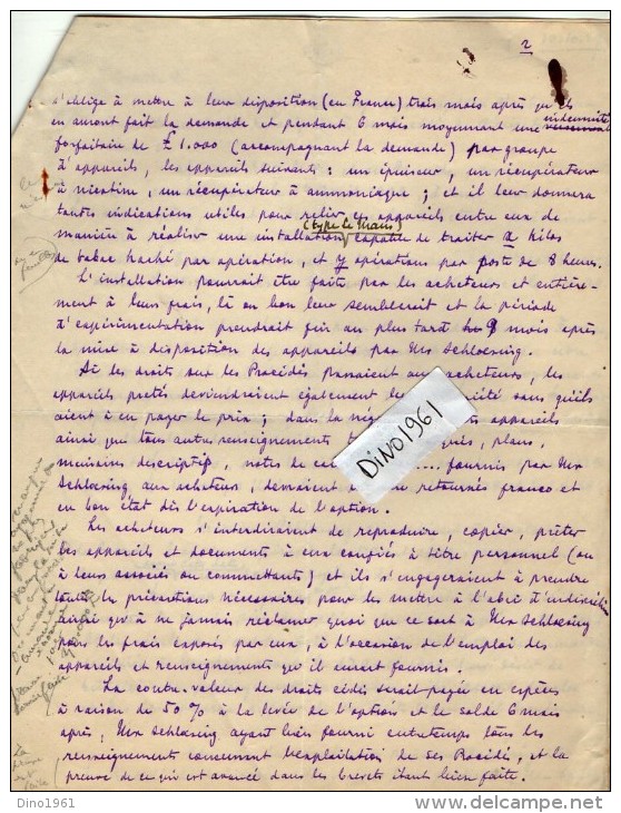 VP3623 - Tabac -  Lettre & Projet De Mr Louis CHAVANNE à PARIS Pour Mr SCHLOESING - Dokumente