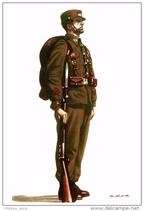 MILITAR SALAS. - CABO DE INFANTERIA EJERCITO REPUBLICANO ESPAÑA 1936 - Uniformi