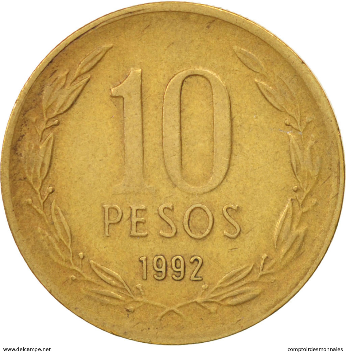 Monnaie, Chile, 10 Pesos, 1992, Santiago, TTB, Aluminum-Bronze, KM:228.2 - Chili