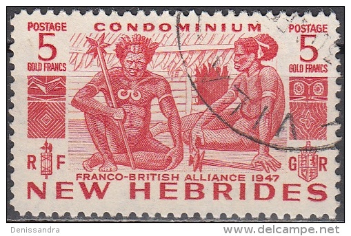 Nouvelles Hebrides 1953 Michel 151 O Cote (2005) 55.00 Euro Indigènes Cachet Rond - Oblitérés