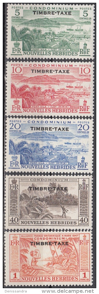 Nouvelles Hebrides 1957 Michel Taxe 41 - 45 Neuf ** Cote (2005) 17.00 Euro Paysages - Unused Stamps