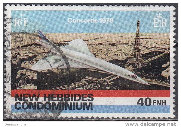 Nouvelles Hebrides 1978 Michel 508 O Cote (2005) 2.20 Euro Concorde Survolant Paris Cachet Rond - Oblitérés