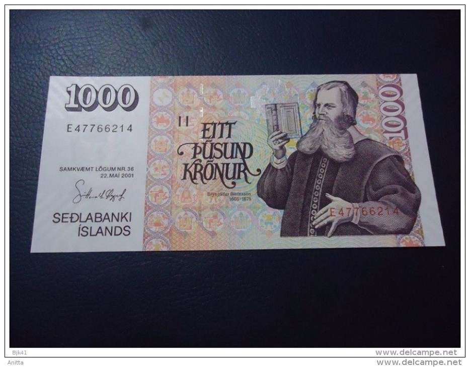 2001 ICELAND 1000 KRONUR ( P 59 ) - UNC - - Islande