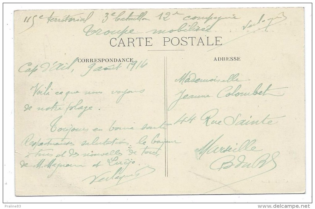 CPA -   CAP D´ AIL  ROCHERS DE LA MALA  MONTAGNE SAINT LAURENT   - Alpes Maritimes 06 - Ecrite 1914 - Cliché Bador - Cap-d'Ail