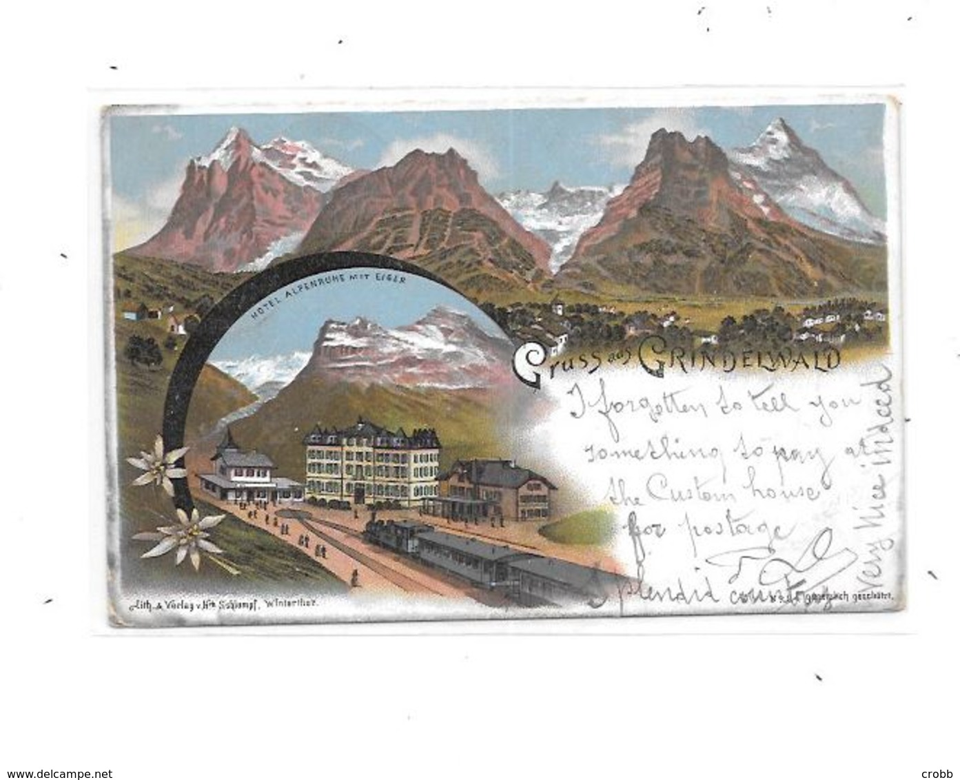 8925 - GRUSS AUS GRINDELWALD : Litho, Carte Précurseur, - Grindelwald