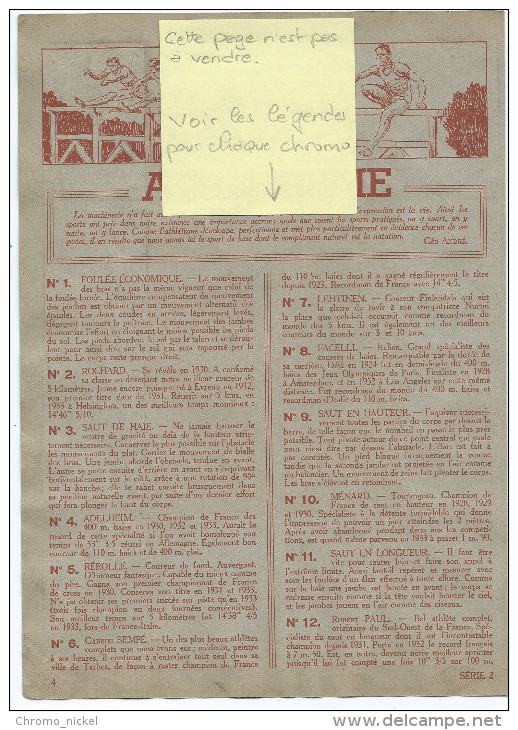 Sports Athlétisme Robert PAUL Série 2 N°12 Pub: Nestlé 1935 57 X 40 Mm Bien Voir 2 Scans - Nestlé