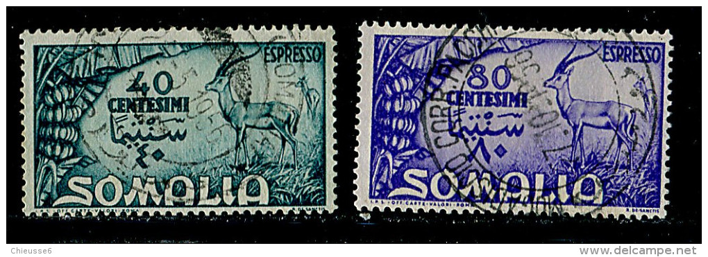 (cl.13 - P.42) Somalie Italienne Ob - Express N° 9 - 10 (ref. Michel Au Dos) - Gazelles - - Somalia