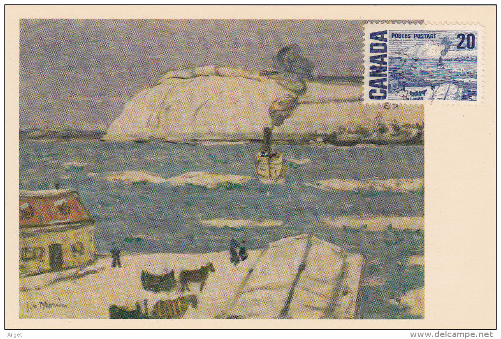 Carte Maximum CANADA N° Yvert 386 (Le TRAVERSIER - QUEBEC)  Tableau De James Wilson Morrice - Maximum Cards