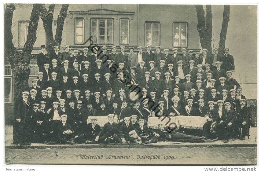 Buxtehude - Malerclub Ornament 1909 - Verlag H. Behning Photograph Buxtehude - Buxtehude