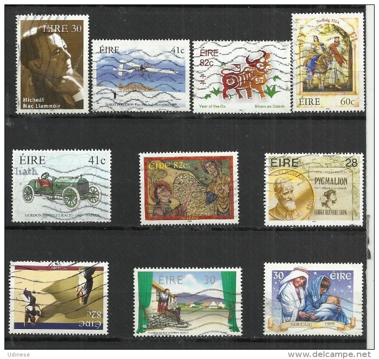 TEN AT A TIME - IRELAND - LOT OF 10 DIFFERENT 2 - USED OBLITERE GESTEMPELT USADO - Lots & Serien