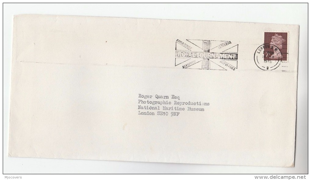 1975 GB Stamps COVER SLOGAN Pmk ROYAL TOURNAMENT EARLS COURT BOX OFFICE Tel Number Illus FLAG - Militaria