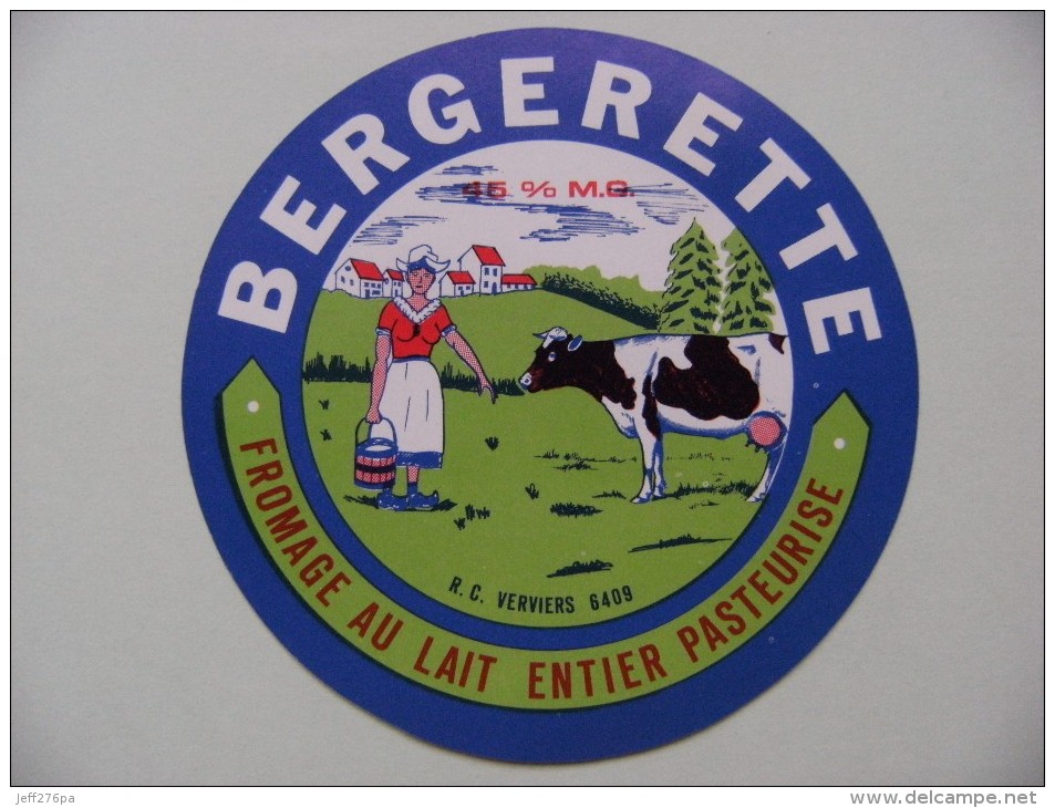 Etiquette Fromage - La Bergerette - R.C Verviers - Belgique  A Voir ! - Fromage