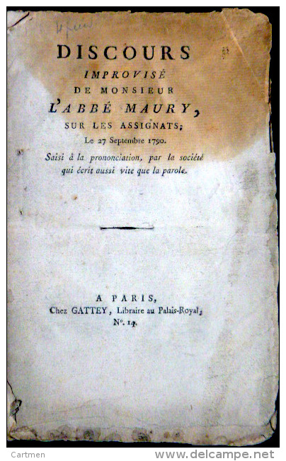 ASSIGNATS  RARE PLAQUETTE 18° SUR LES ASSIGNATS ET LEUR INFLUENCE SUR L'ECONOMIE DE LA FRANCE REVOLUTIONNAIRE - Autres & Non Classés