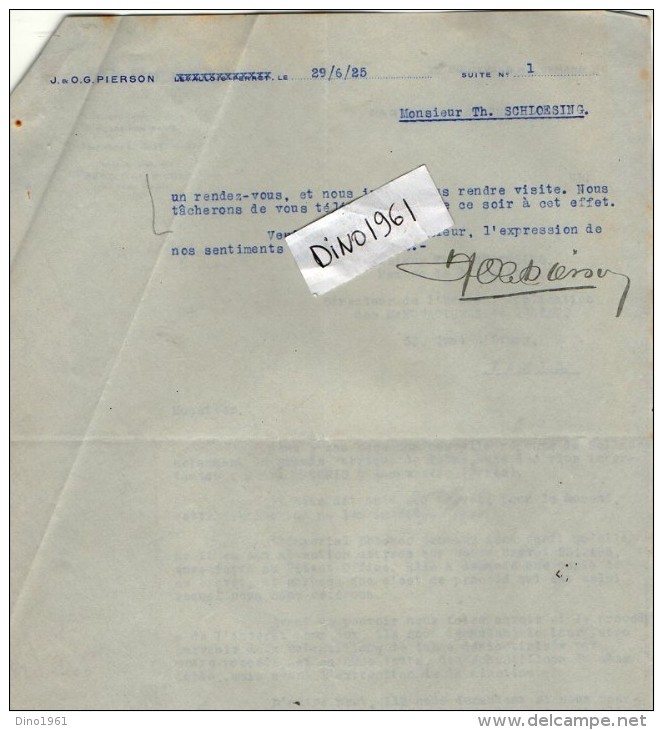 VP3625 - Lot De Lettres De Mrs J.& O.G. PIERSON  Concernant La Vente & Fabrication Du Tabac Pour Mr SCHLOESING à PARIS - Documents