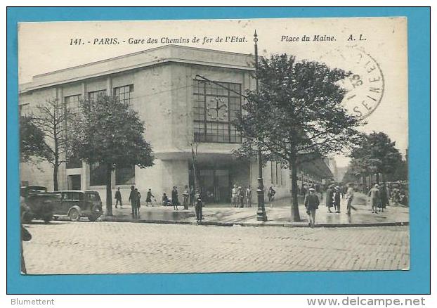 CPSM 141 - Gare Des Chemins De Fer De L'Etat - Place Du Maine  - PARIS XVème - Paris (15)