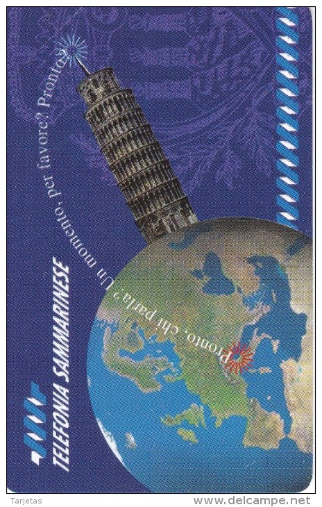 TARJETA DE SAN MARINO DE LA TORRE DE PISA (PLANET) NUEVA-MINT - San Marino