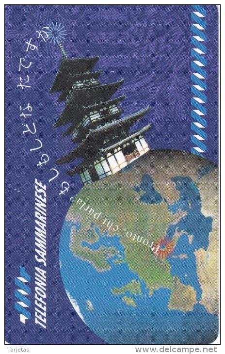 TARJETA DE SAN MARINO DE CONEXION CON JAPON (PLANET) NUEVA-MINT - San Marino