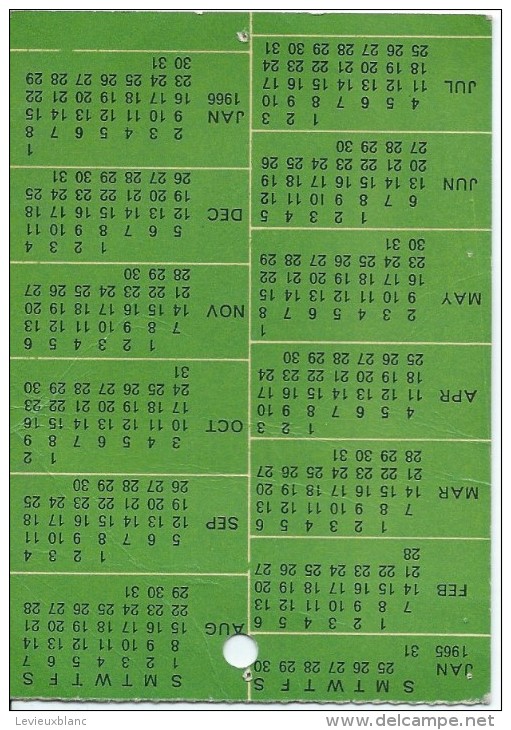 Calendrier De Poche /Alexandre Tailoring/Avec Tableau Des Coordination De Couleurs De Vêtements/USA ? GB?/1965    CAL307 - Autres & Non Classés