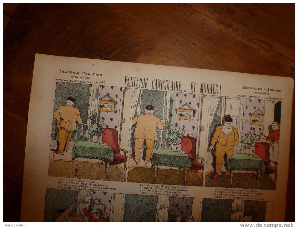 V. 1892 IMAGE D'EPINAL :n°129 FANTAISIE CANICULAIRE ET MORALE :Histoires & Scènes Humoris., Contes Moraux & Merveilleux - Collections
