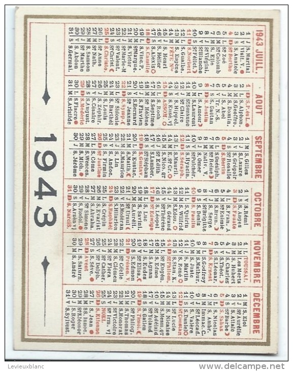 Calendrier De Poche Recto-Verso /1943      CAL311 - Sonstige & Ohne Zuordnung