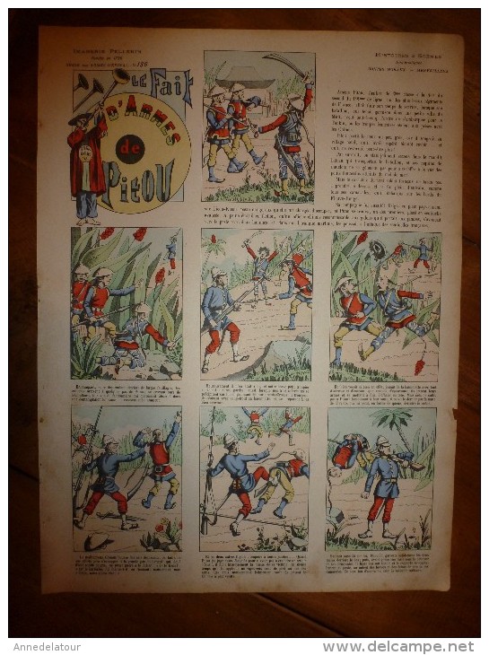 V. 1892 IMAGE D'EPINAL :n°136 LE FAIT D'ARMES DE PITOU :Histoires & Scènes Humoristiques,Contes Moraux & Merveilleux - Collections