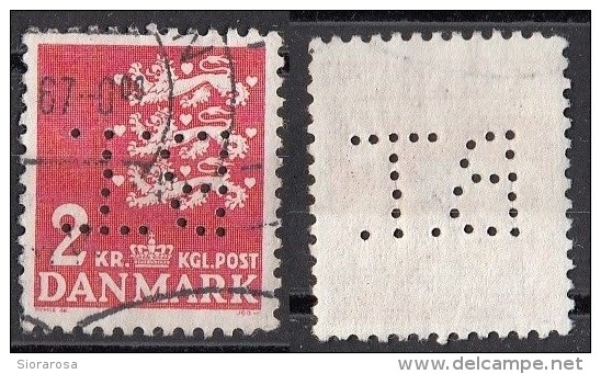 Danimarca 1947 Sc. 298   Perforè Perfin Perforato Danmark - Perfins