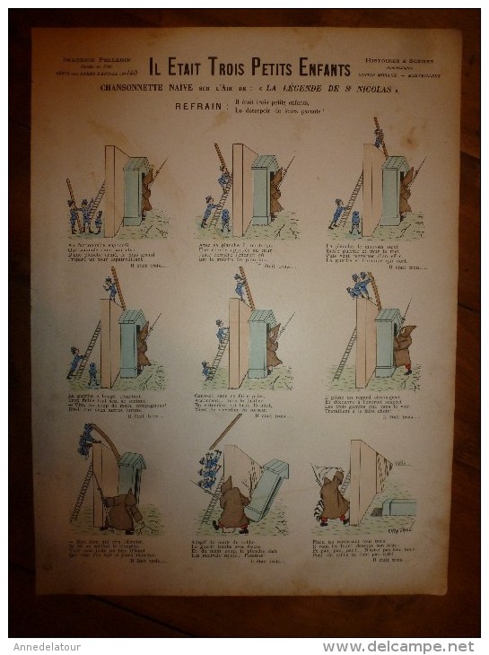 1892 IMAGE D'EPINAL :n°140 IL ETAIT 3 PETITS ENFANTS Chansonnette Naïve Sur L'air De ..,Contes Moraux & Merveilleux - Collections