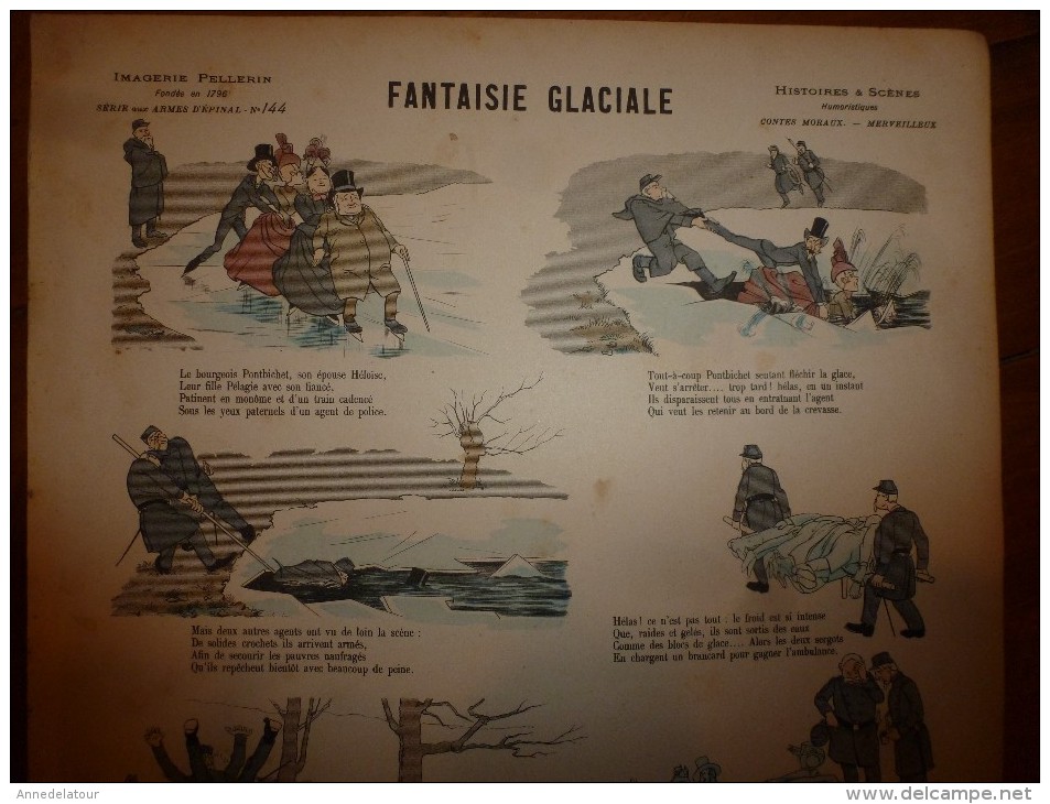 1892 IMAGE D'EPINAL :n°144  FANTAISIE GLACIALE :Histoires & Scènes Humoristiques,Contes Moraux & Merveilleux - Collections