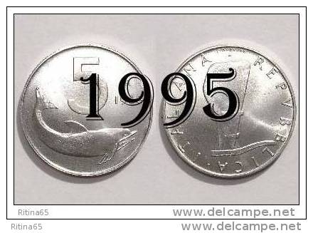 !!! LIRE 5 1995 FDC " DELFINO " ITALIA !!! - 5 Lire