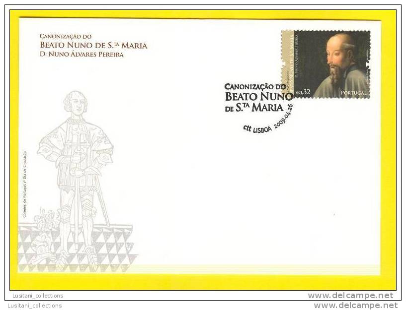 FDC COVER PORTUGAL 2009 CANONIZATION BLESSED D. NUNO ÁLVARES PEREIRA - FDC